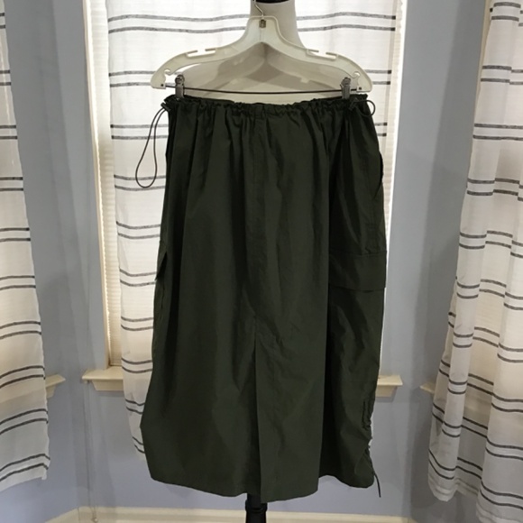 Almost Famous Women Size 3X Olive Green Parachute Cargo Midi Skirt Y2K Rave - Picture 8 of 12